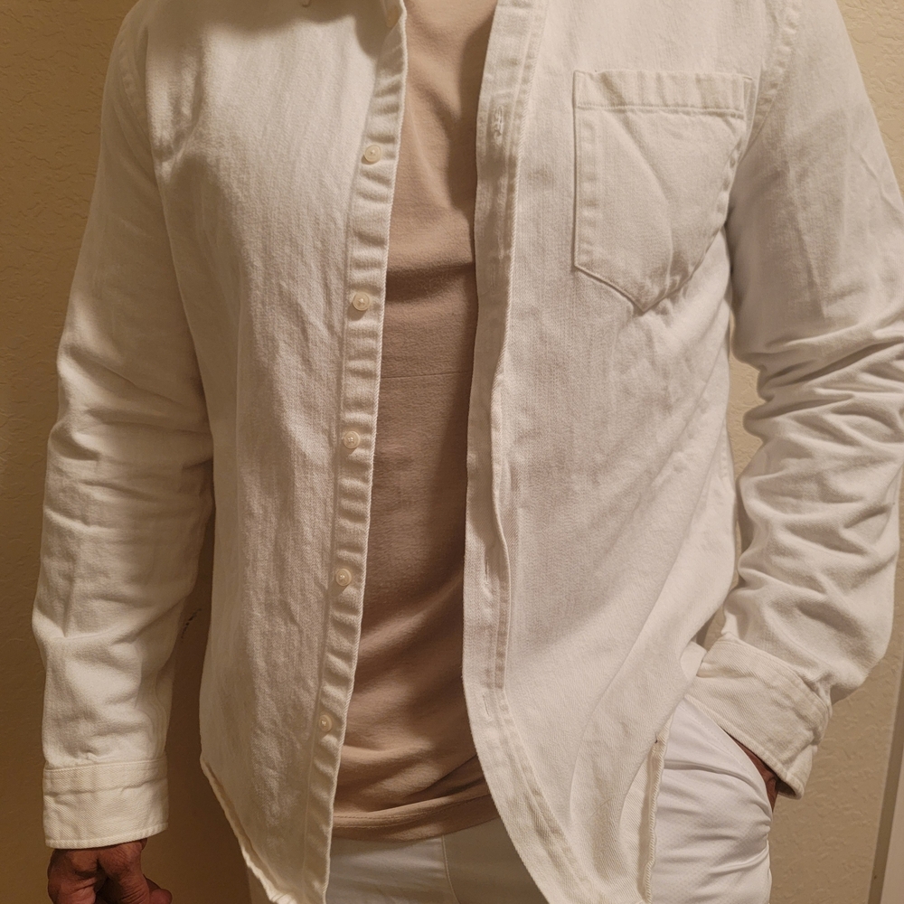 Zara White Jean Collared Shirt